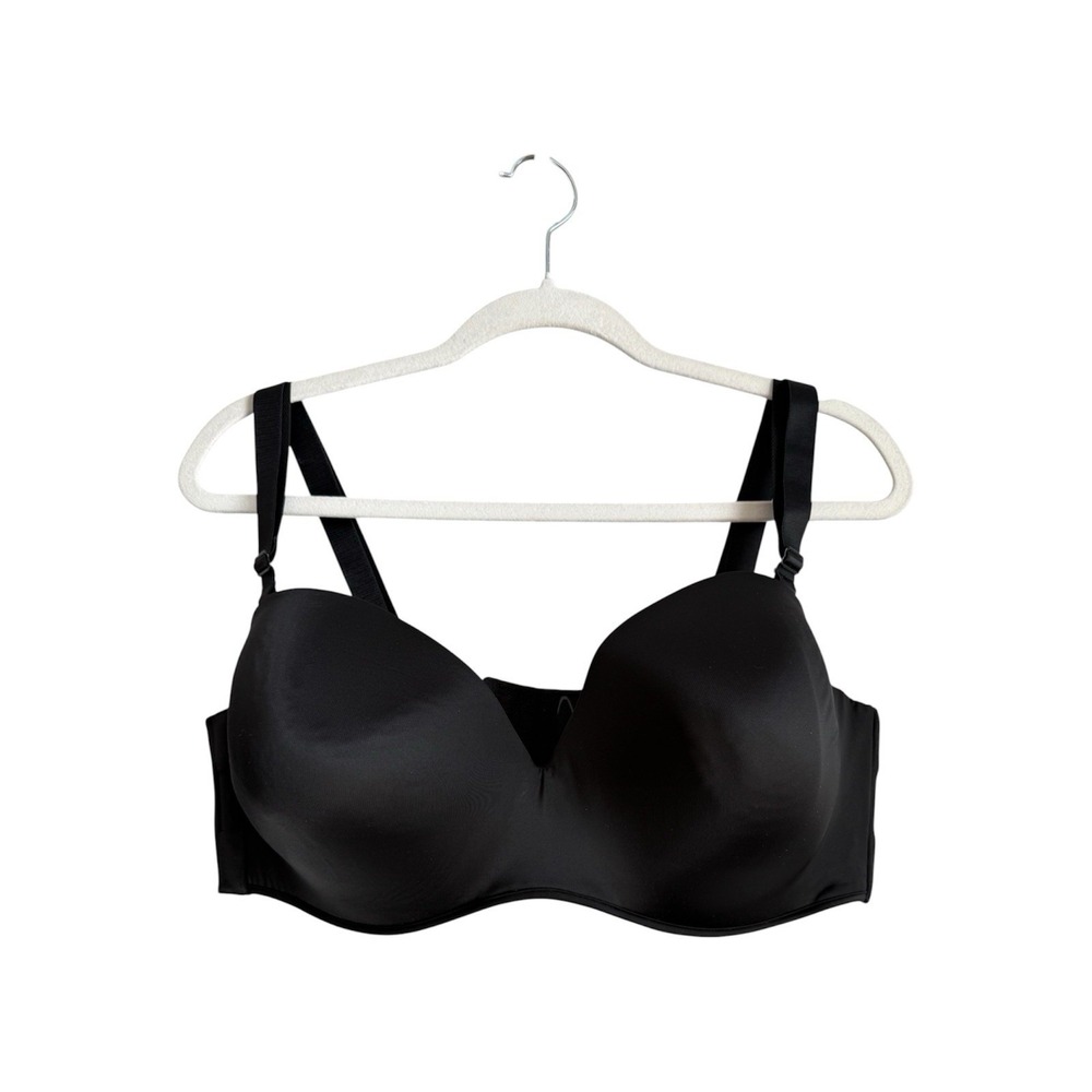 Cacique Multi-way Smooth‎ Black Strapless Bra Coquette Basic Essential 44DD NEW